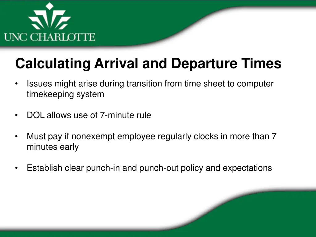 calculating arrival and departure times