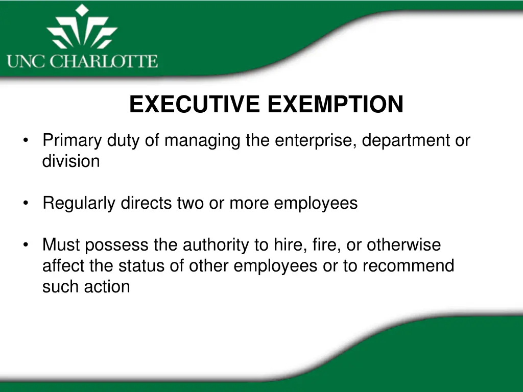 executive exemption