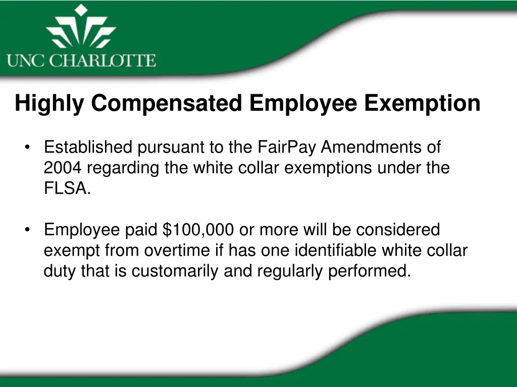 highly compensated employee exemption