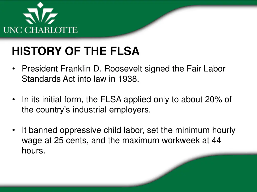 history of the flsa