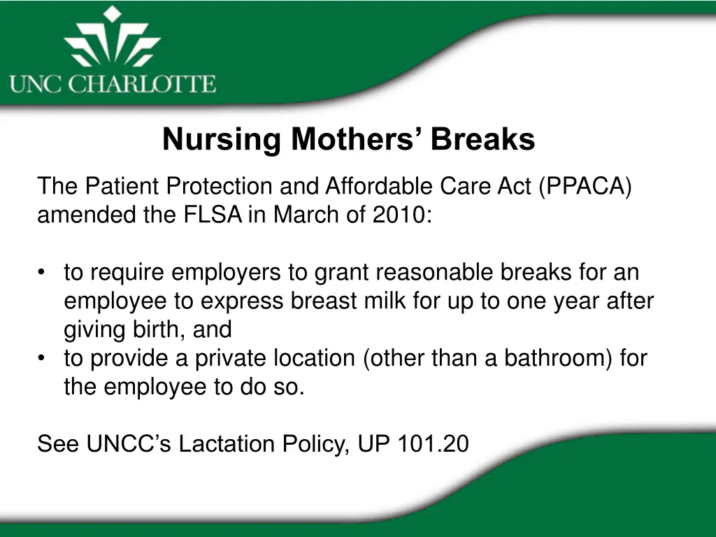 nursing mothers breaks