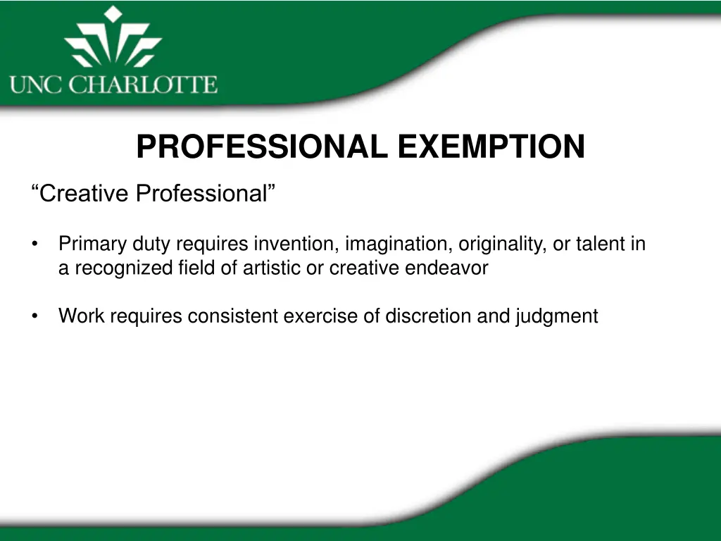 professional exemption 1