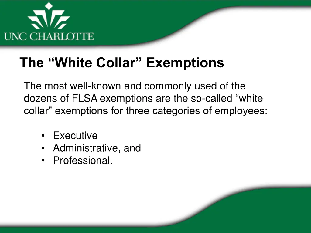 the white collar exemptions