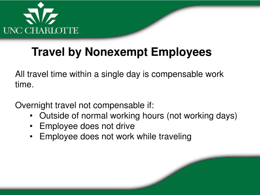 travel by nonexempt employees