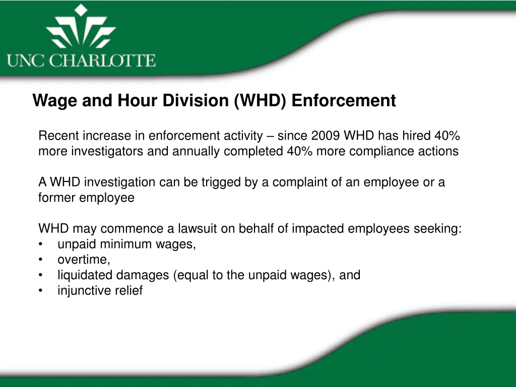 wage and hour division whd enforcement