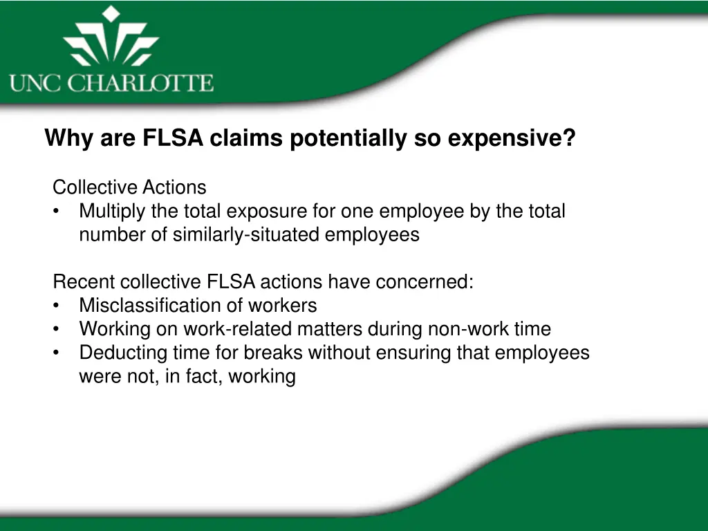 why are flsa claims potentially so expensive 1