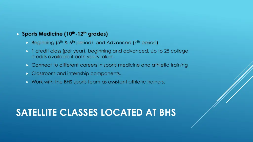 sports medicine 10 th 12 th grades