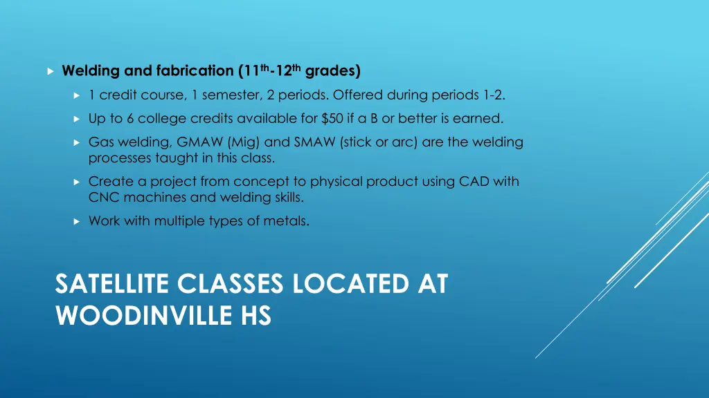 welding and fabrication 11 th 12 th grades