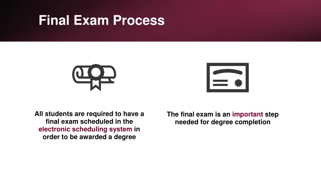 final exam process