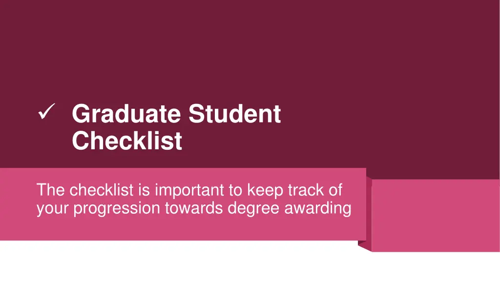 graduate student checklist