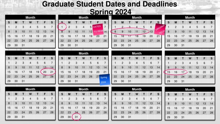 graduate student dates and deadlines spring 2024