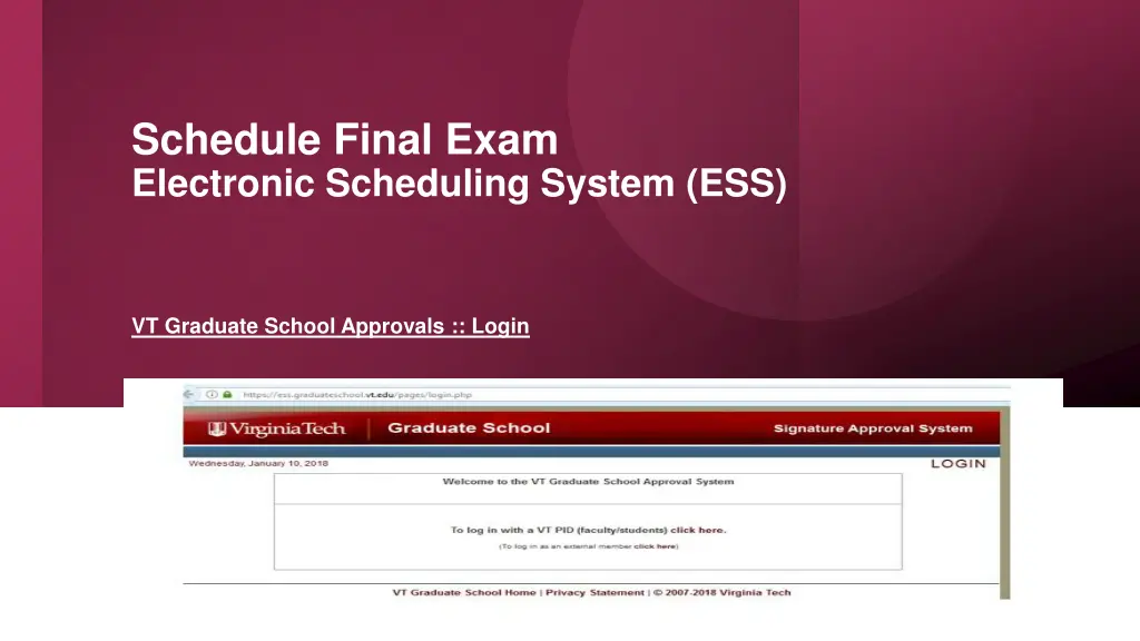 schedule final exam electronic scheduling system