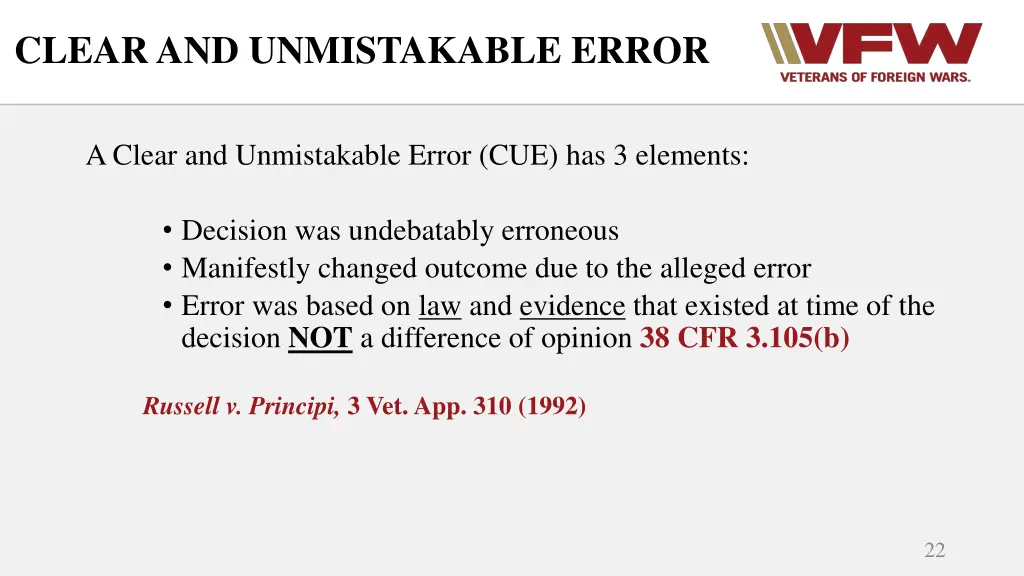 clear and unmistakable error 1