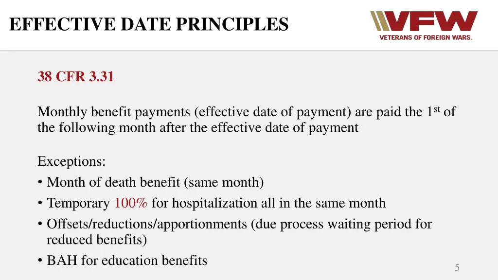 effective date principles 1