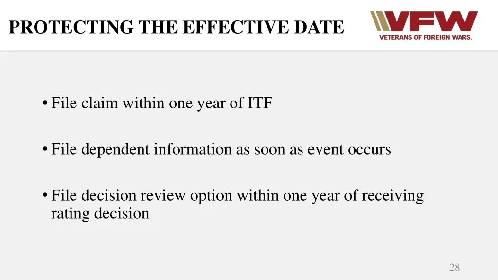 protecting the effective date