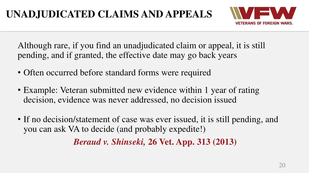 unadjudicated claims and appeals