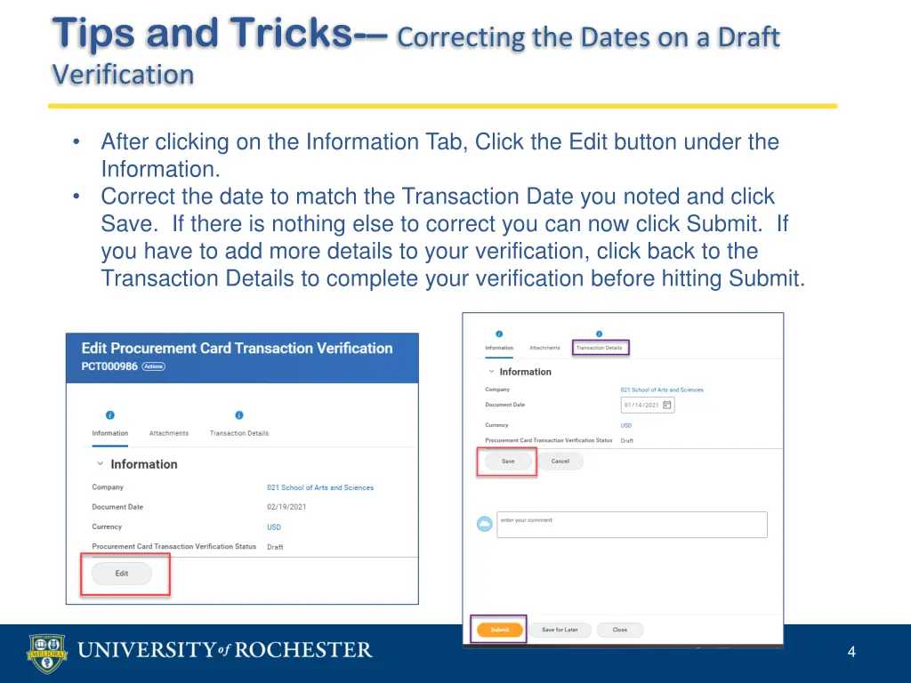 tips and tricks correcting the dates on a draft 2