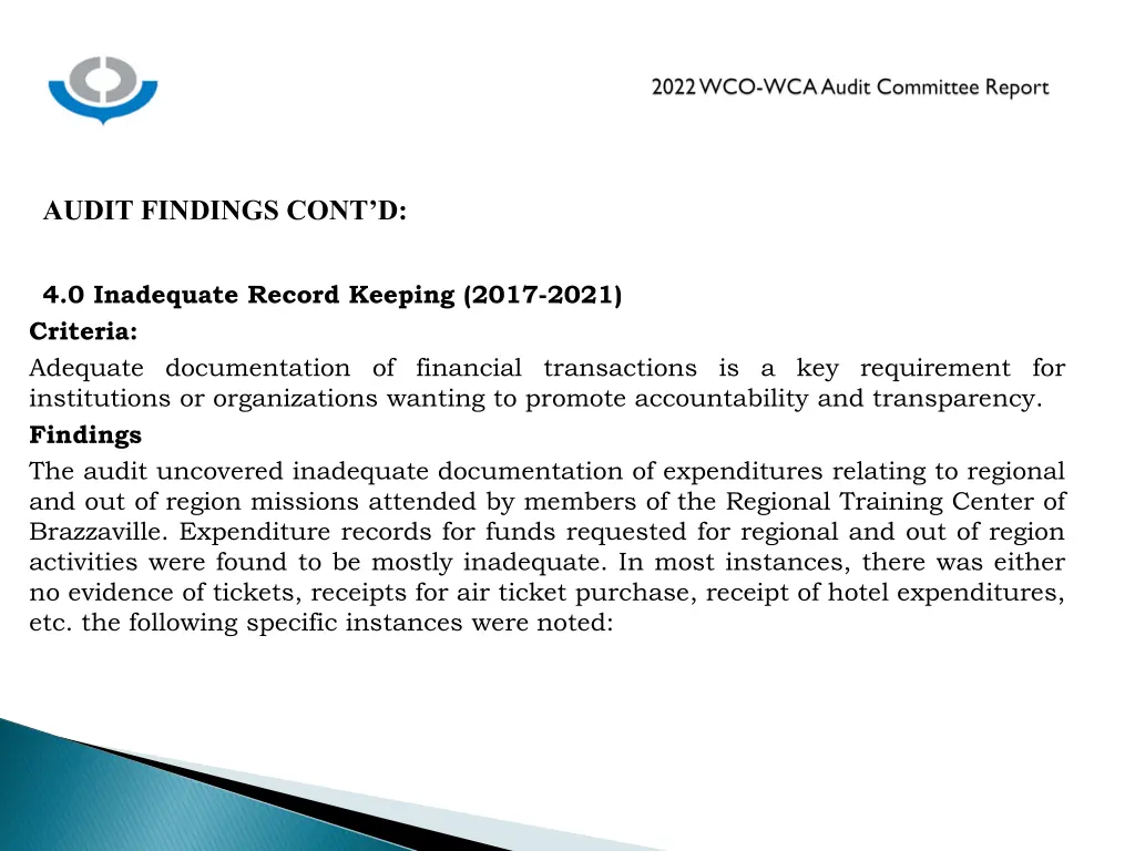 audit findings cont d 2