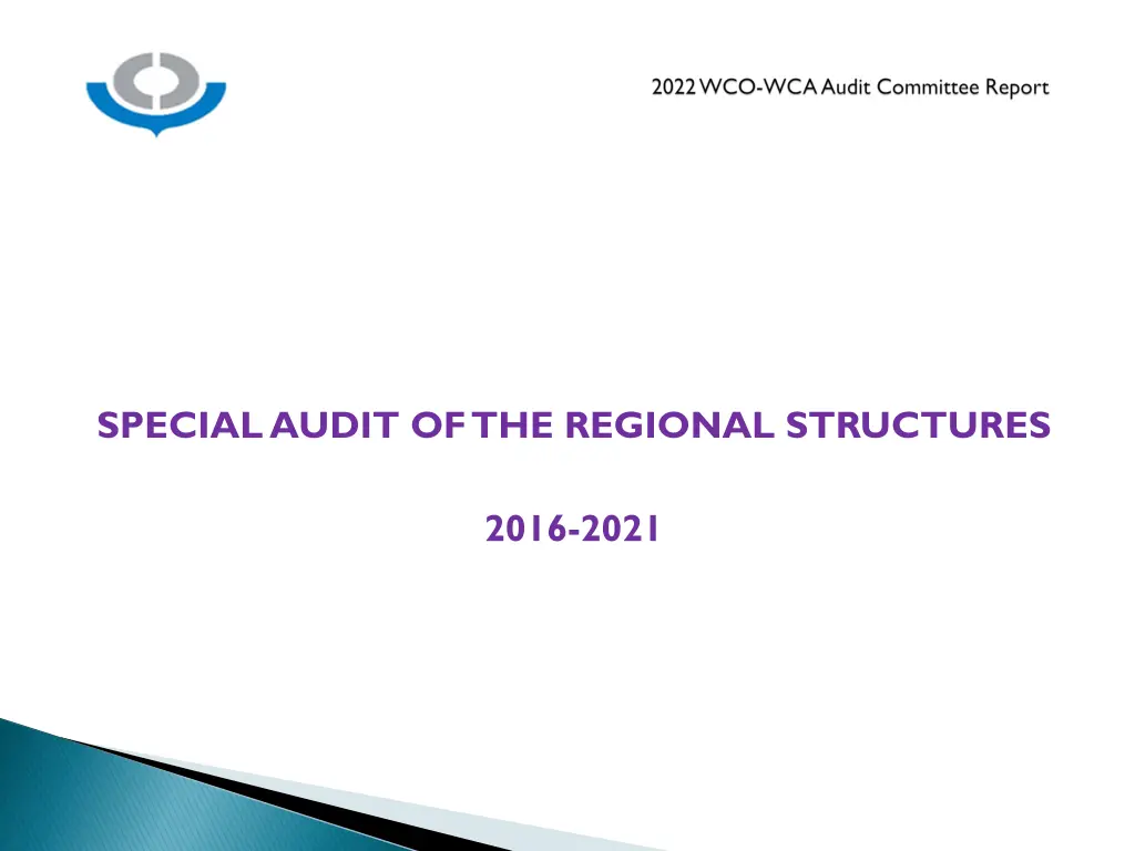 special audit of the regional structures