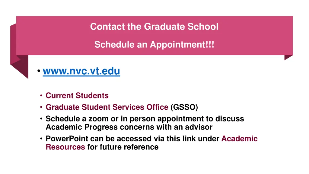 contact the graduate school