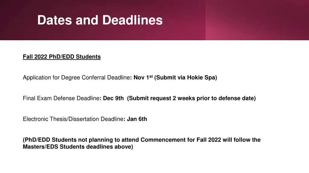 dates and deadlines 1