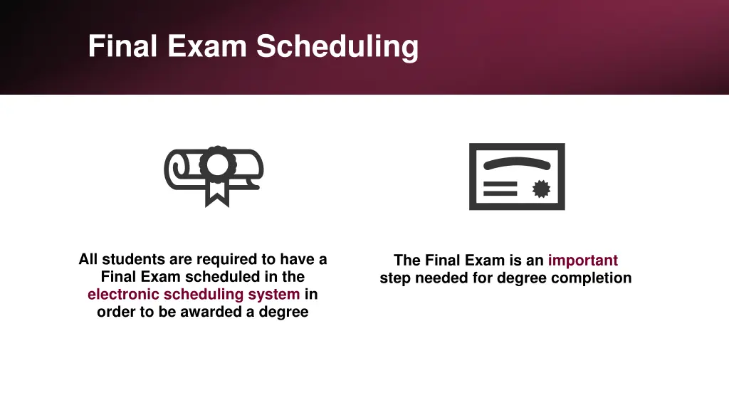 final exam scheduling