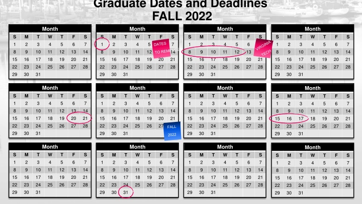 graduate dates and deadlines fall 2022