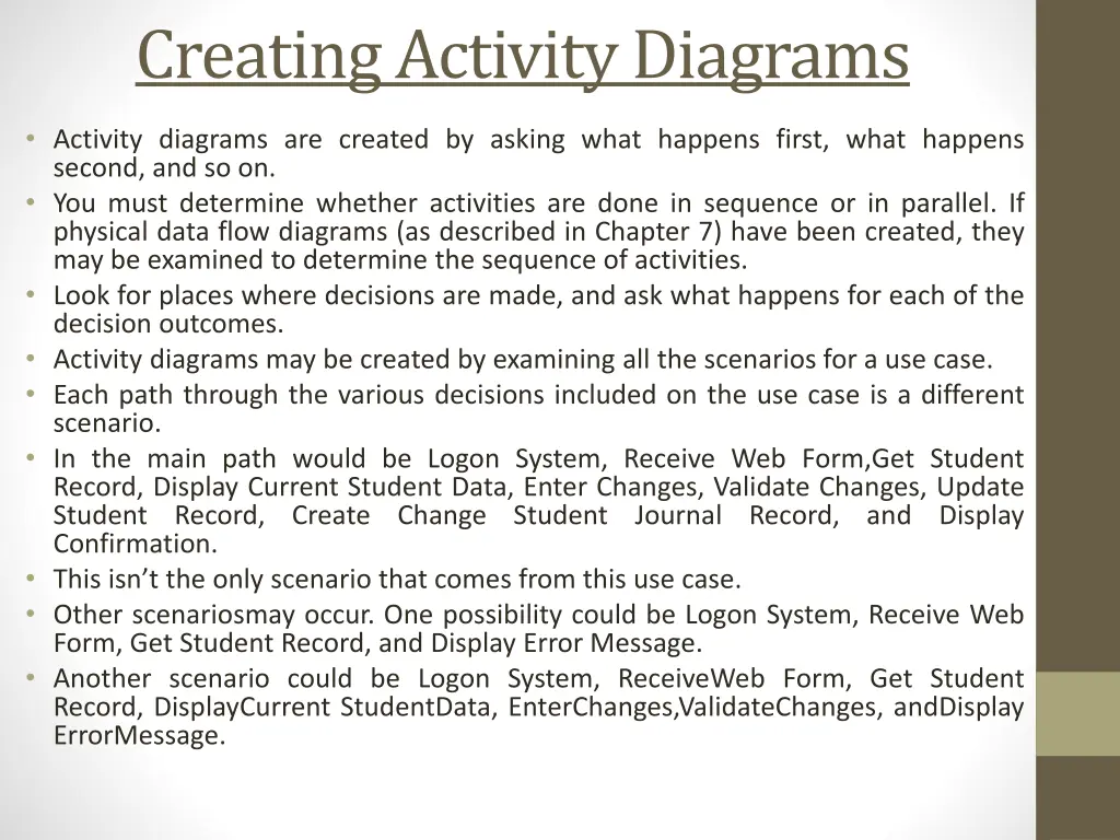 creating activity diagrams