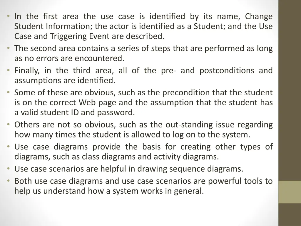 in the first area the use case is identified