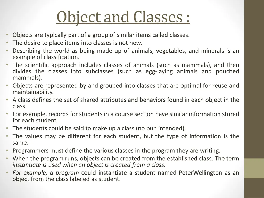 object and classes