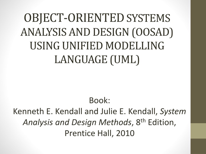 object oriented systems analysis and design oosad