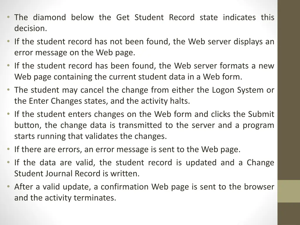 the diamond below the get student record state