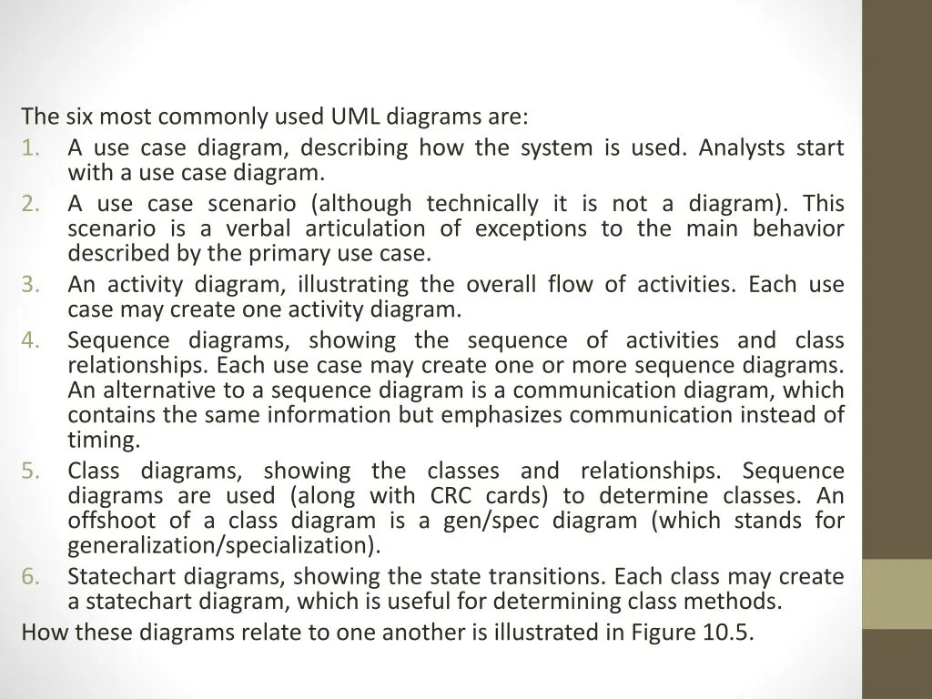 the six most commonly used uml diagrams