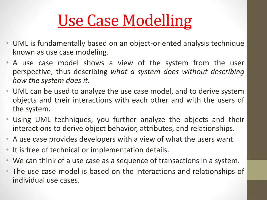 use case modelling