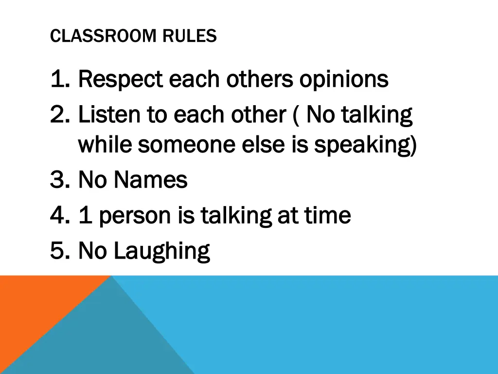 classroom rules