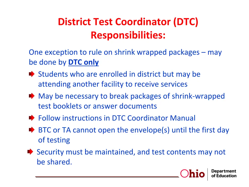 district test coordinator dtc responsibilities 1