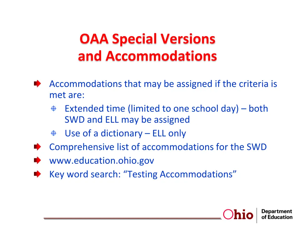 oaa special versions and accommodations 1