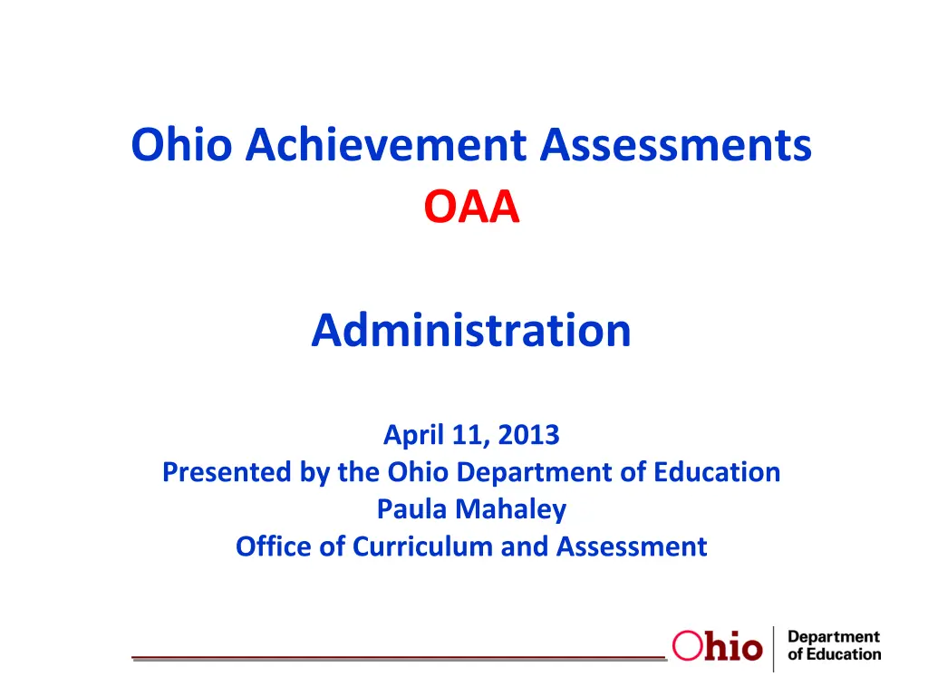 ohio achievement assessments oaa