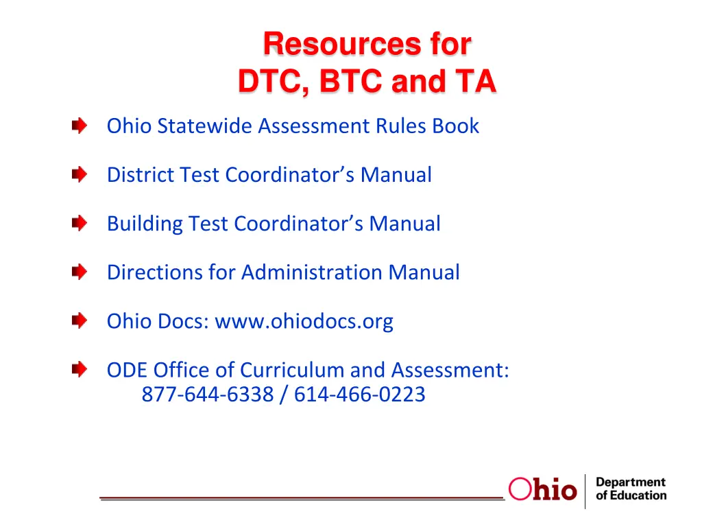 resources for dtc btc and ta 1