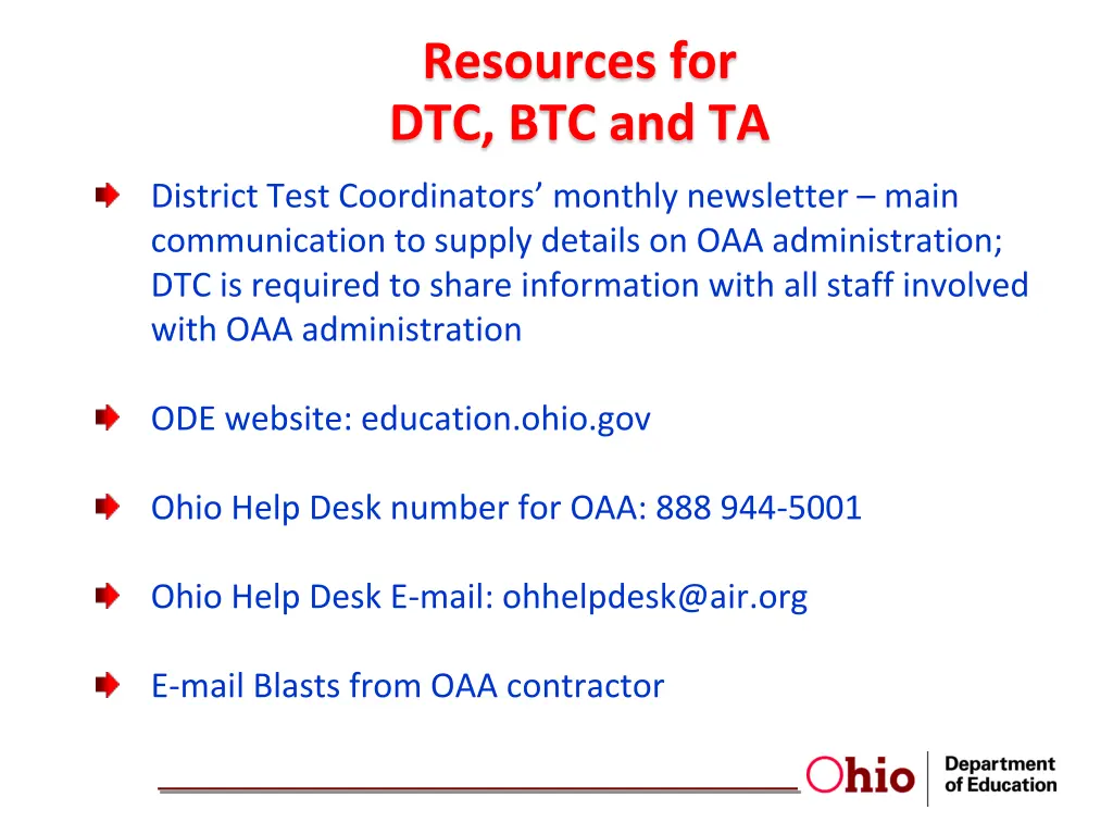 resources for dtc btc and ta