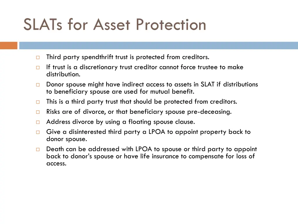 slats for asset protection