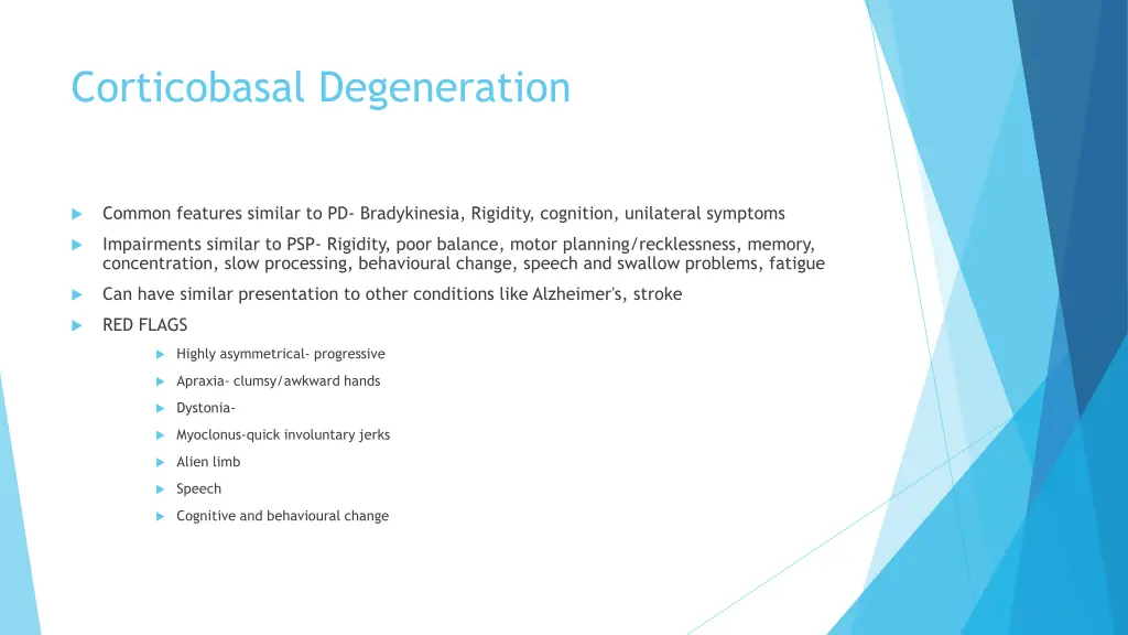 corticobasal degeneration