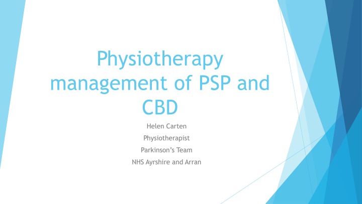 physiotherapy management of psp and cbd helen