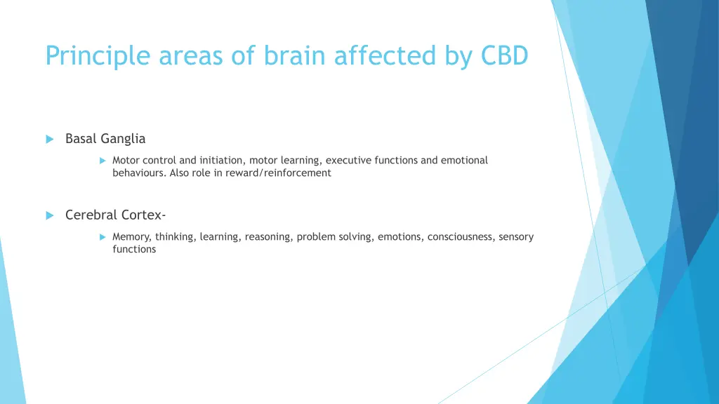 principle areas of brain affected by cbd