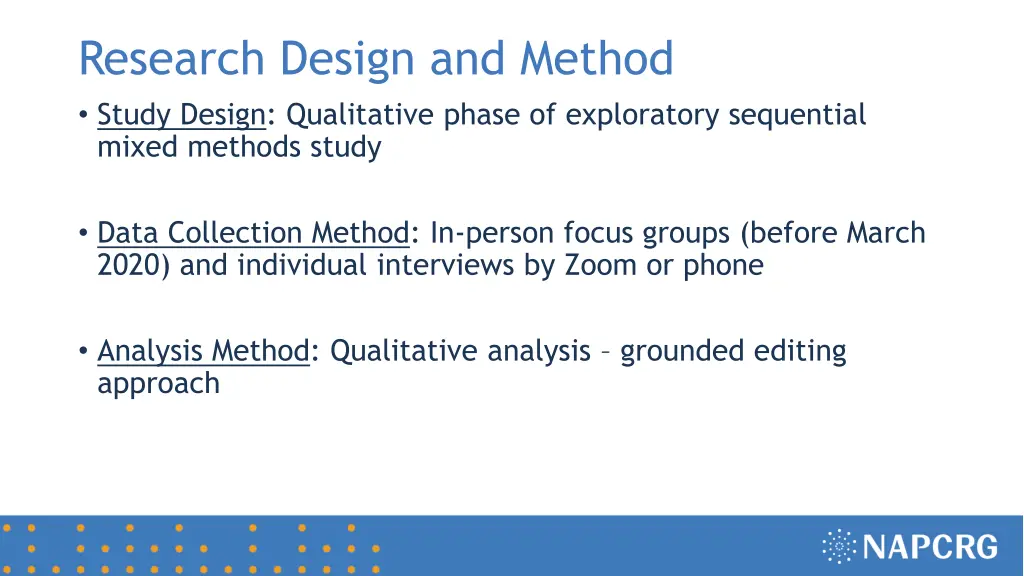 research design and method study design