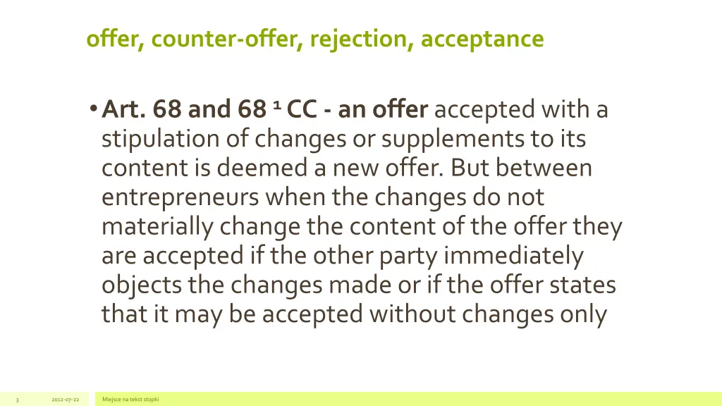 offer counter offer rejection acceptance