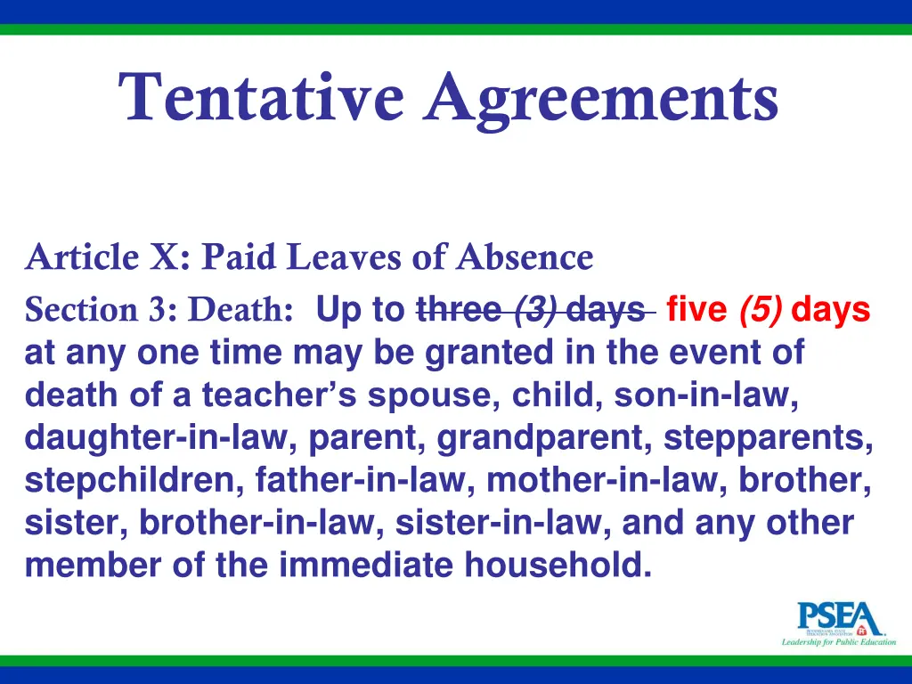 tentative agreements 2