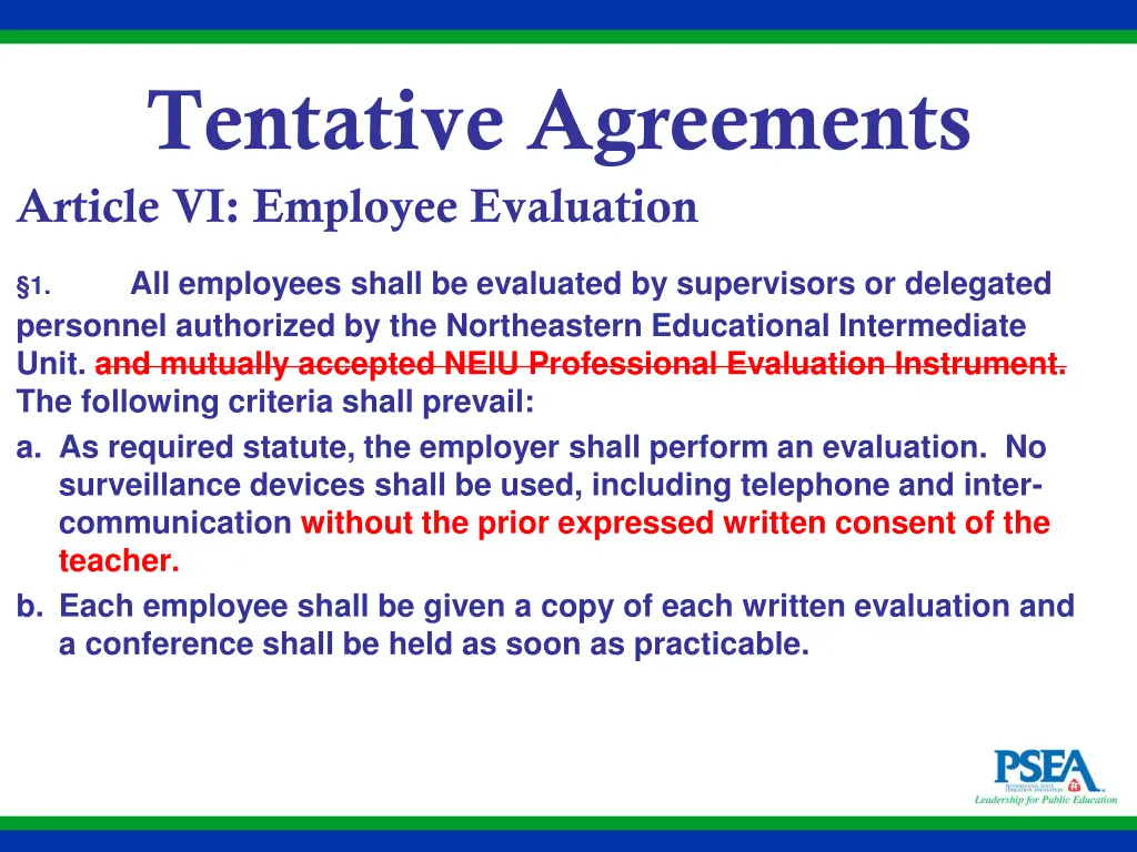 tentative agreements article vi employee