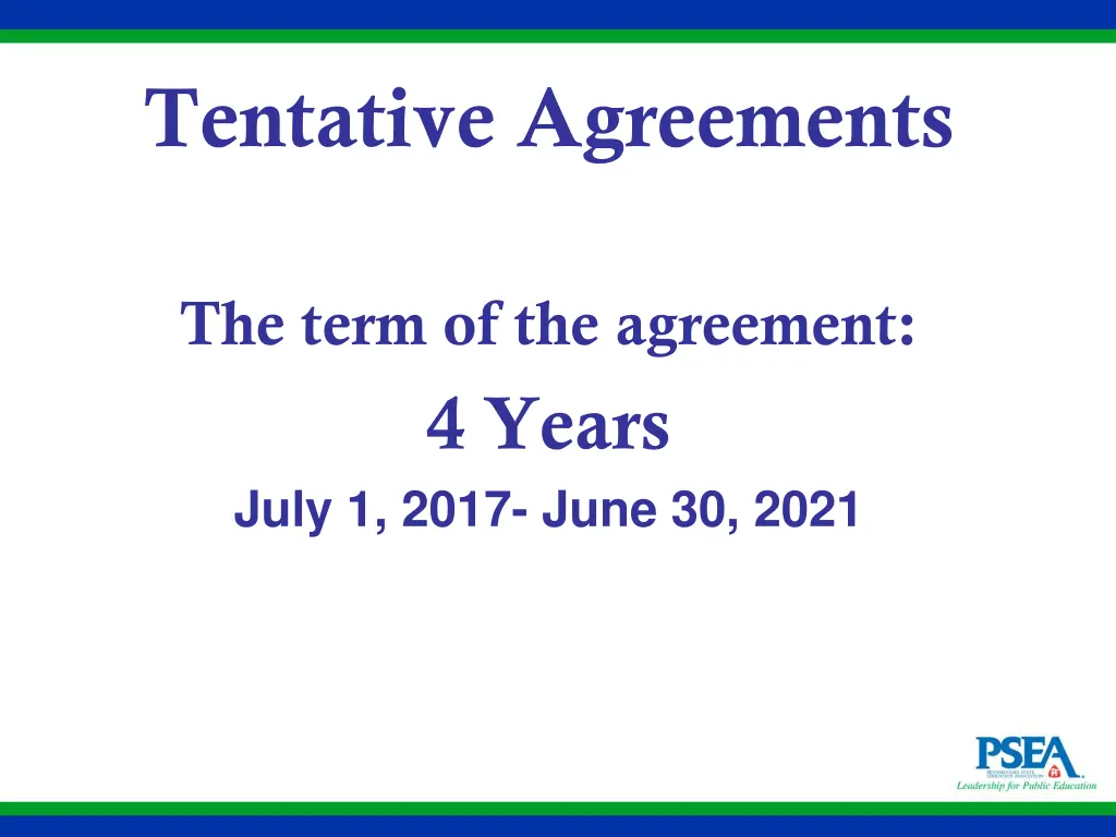 tentative agreements