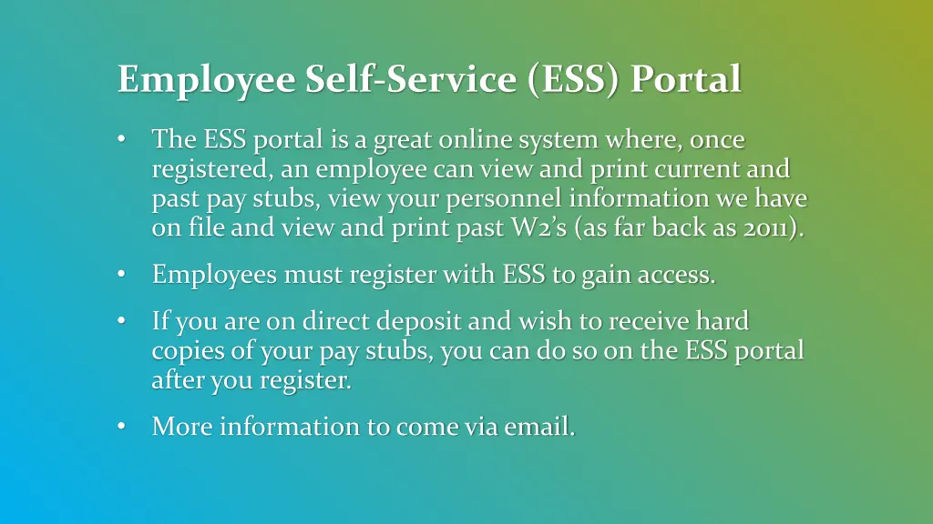 employee self service ess portal